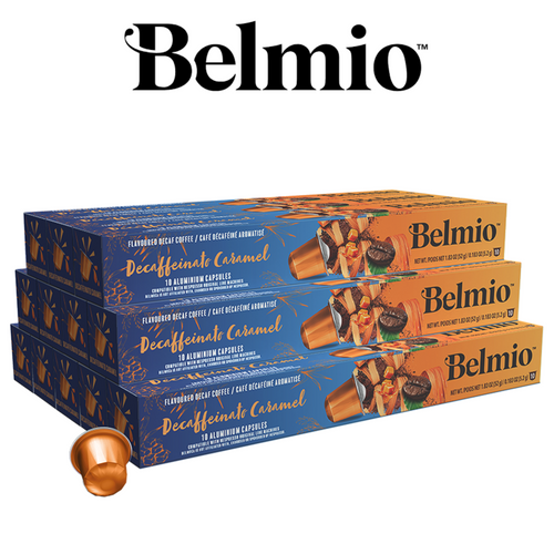 Belmio Decaffeinato Caramel 120 бр Nespresso съвместими капсули безкофеиново кафе с вкус Карамел
